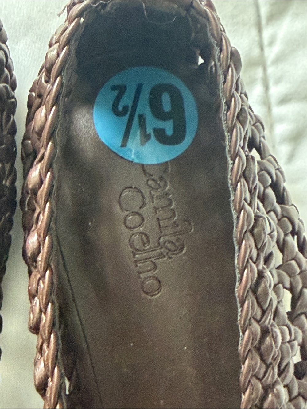 Camila Coelho Dark Brown Woven Ballet Flats with Bow - Picture 7 of 7